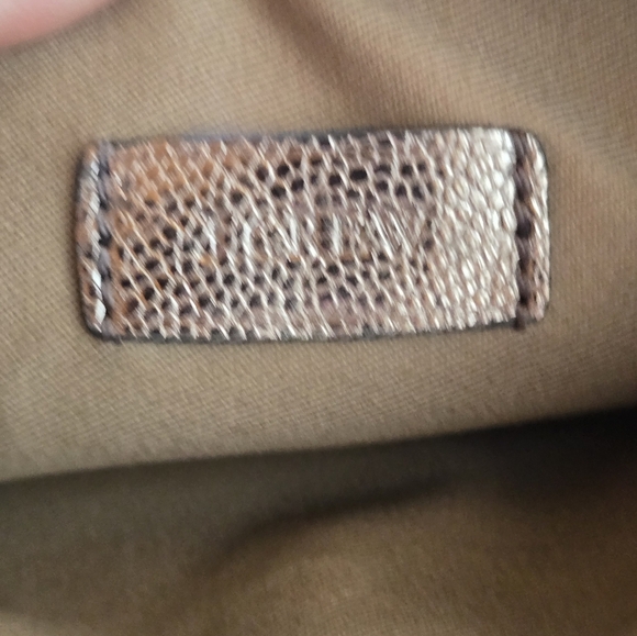 J. Crew Metallic Gold Leather Zip Closure Pouch - Picture 7 of 8